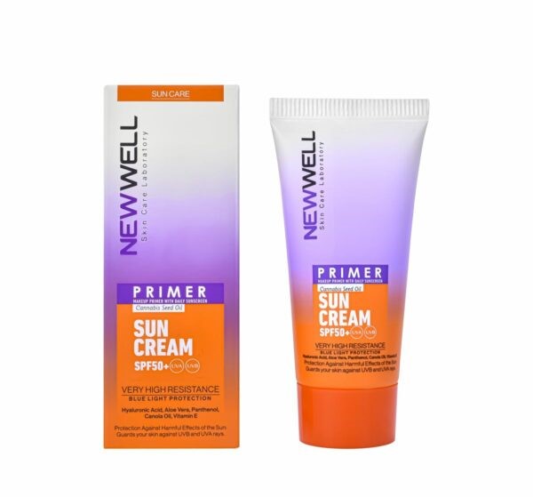 پرایمر و ضد آفتاب نیوول +SPF50 بی رنگ مناسب انواع پوست 50 میل